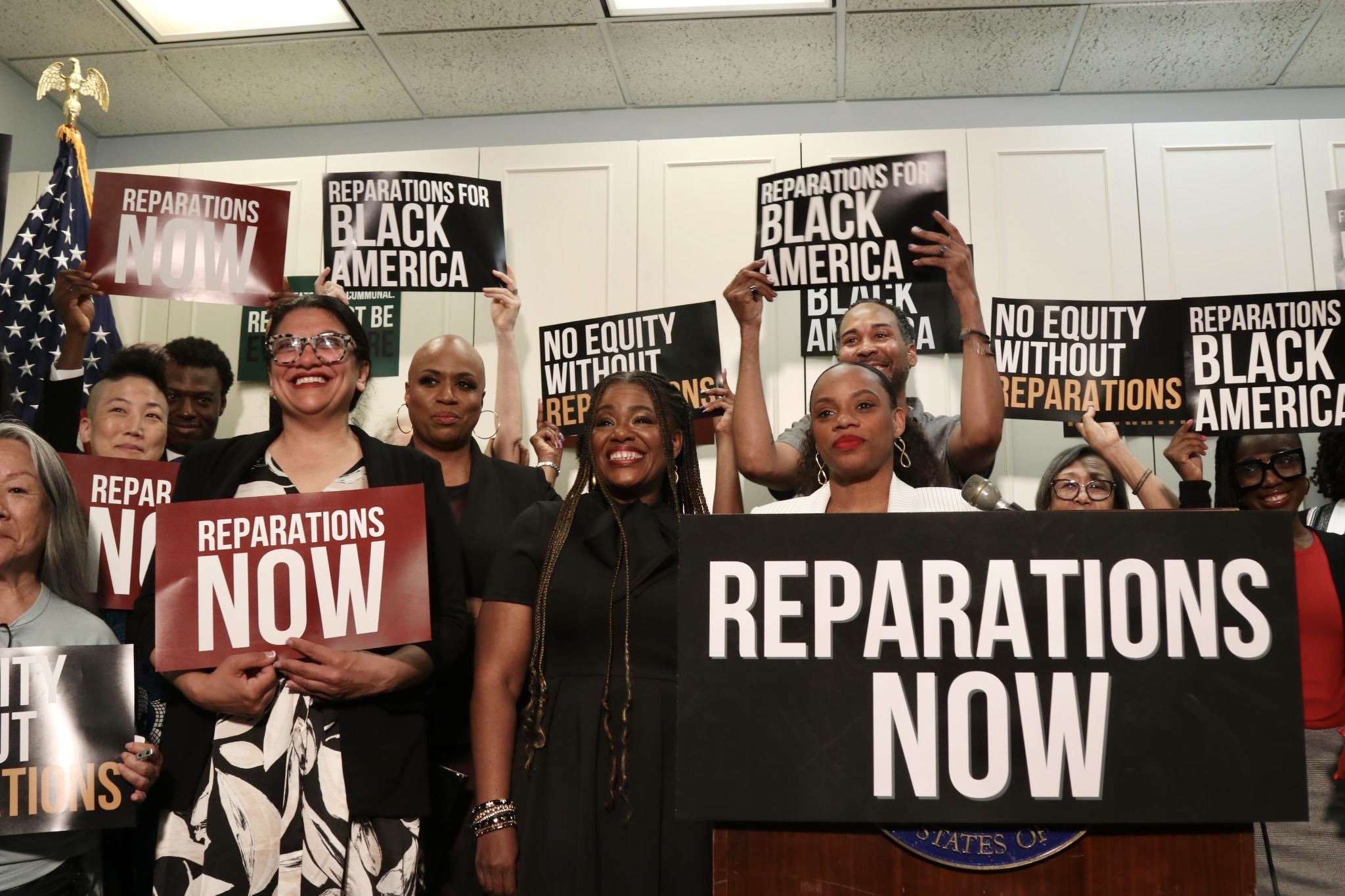 Reparations advocates assembled in the halls of U.S. Congress.